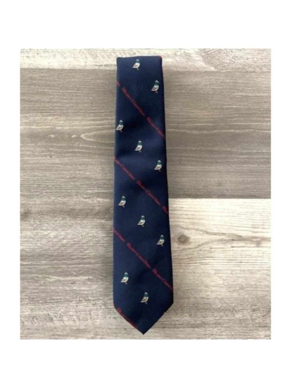 Robert Talbott Neck Tie Mallard Duck Merry Christmas Bow Novelty Blue Red 55